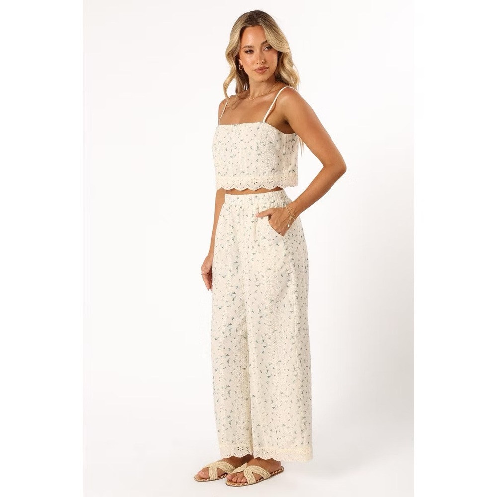 Petal & Pup Cream Floral Eyelet Two-Piece Jumpsuit Set